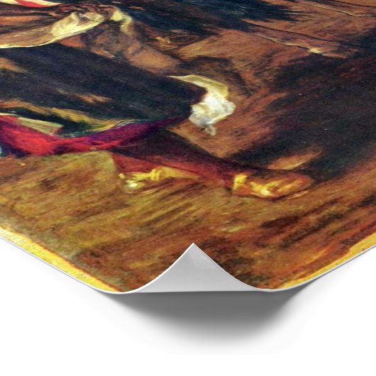 Eugene Delacroix - Der Sultan von Marokko Poster (Ecke)