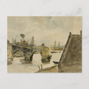 Eugene Delacroix - Die alte Brücke von Nantes Postkarte