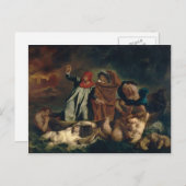 Eugene Delacroix - Die Barque von Dante Postkarte (Vorne/Hinten)