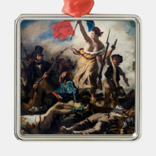 Eugene Delacroix - die Freiheit, die das Volk führ Ornament Aus Metall