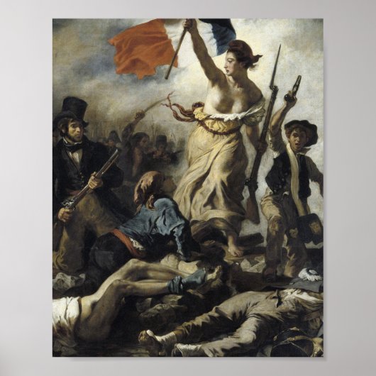 Eugene Delacroix - Die Freiheit führt das Volk an Poster (Vorne)