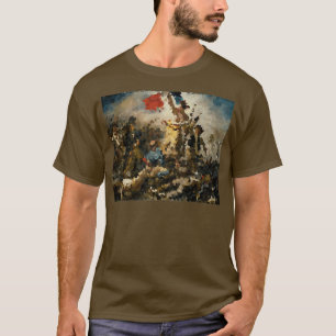 Eugène Delacroix Die Freiheit führt das Volk Pixel T-Shirt