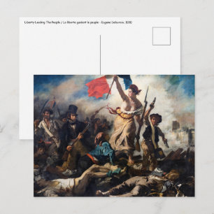 Eugene Delacroix - Die Freiheit führt das Volk Postkarte