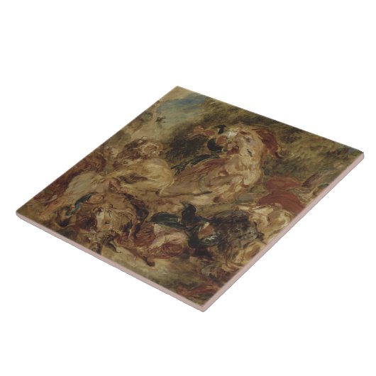 Eugene Delacroix - Die Löwenjagd Fliese (Seite)