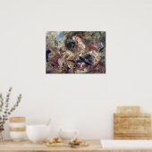 Eugène Delacroix Die Löwenjagd Poster (Küche)
