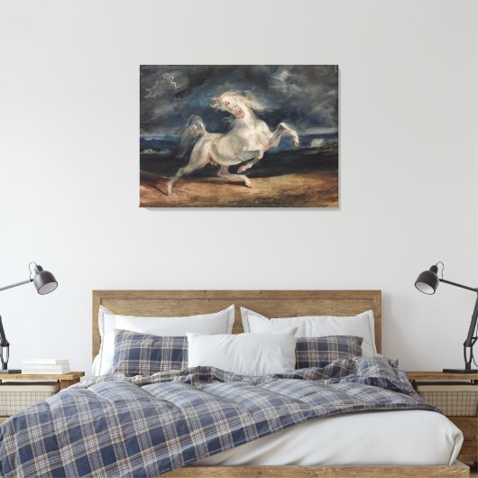 Eugene Delacroix Horse erschreckt vom Blitz Leinwanddruck (Insitu (Schlafzimmer))