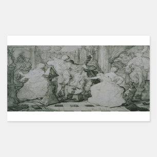 Eugene Delacroix - Le Roy Rene Rechteckiger Aufkleber