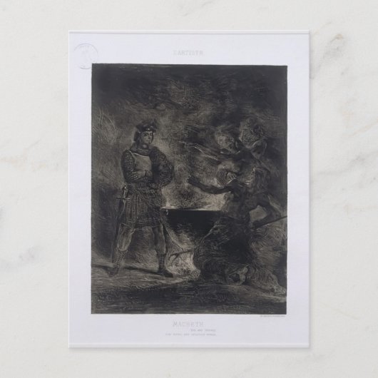 Eugene Delacroix: Macbeth und die Hexen Postkarte (Vorderseite)