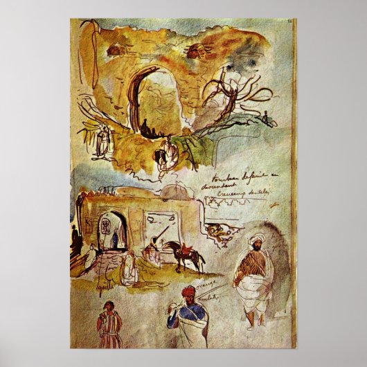 Eugene Delacroix - Mauern der Meknes Poster (Vorne)