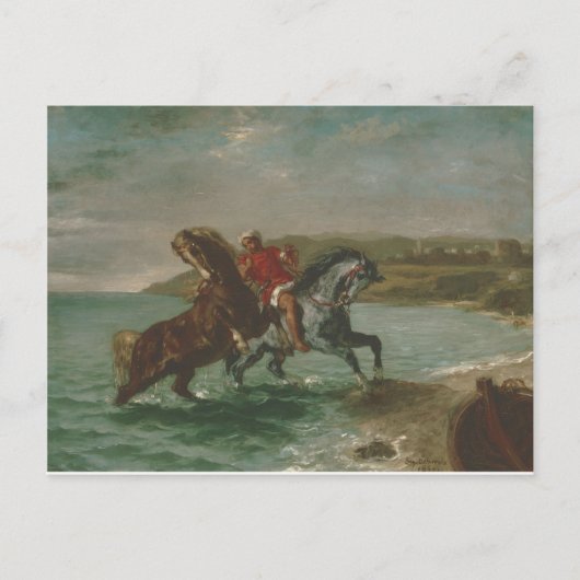 Eugene Delacroix Pferde, die aus dem Meer kommen Postkarte (Vorderseite)
