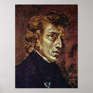 Eugene Delacroix - Portrait von Frederic Chopin Poster