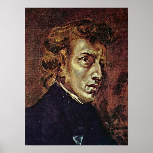 Eugene Delacroix - Portrait von Frederic Chopin Poster (Vorne)