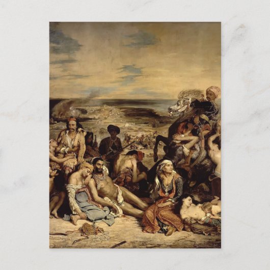 Eugene Delacroix-Szenen aus dem Massaker von Chios Postkarte (Vorderseite)