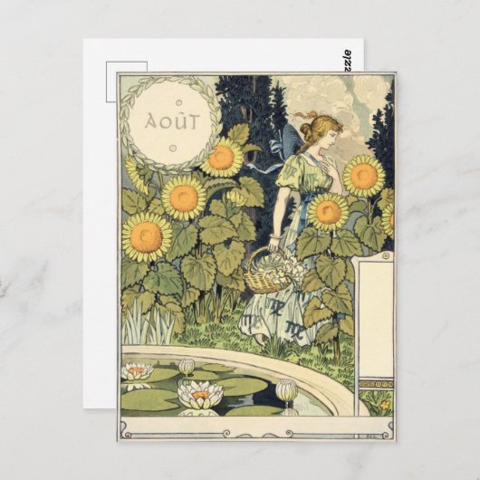 Eugène Grasset août Postkarte (Vorne/Hinten)