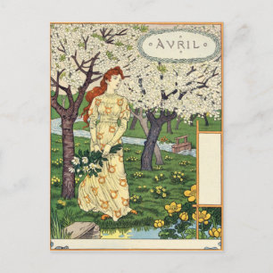 Eugène Grasset avril Postkarte
