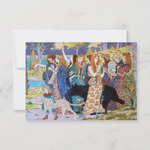 Eugene Grasset - Harmonie Dekoratives Panel Dankeskarte