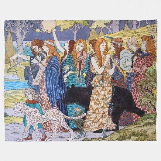 Eugene Grasset - Harmonie Dekoratives Panel Fleecedecke (Vorderseite (Horizontal))