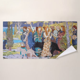 Eugene Grasset - Harmonie Dekorpanel Badhandtuch Set