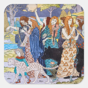 Eugene Grasset - Harmonie Dekorpanel Quadratischer Aufkleber