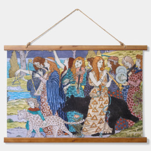 Eugene Grasset - Harmonie Dekorpanel Wandteppich Mit Holzrahmen