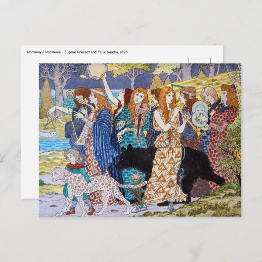 Eugene Grasset - Harmonisches Dekorationspanel Postkarte (Vorne/Hinten)