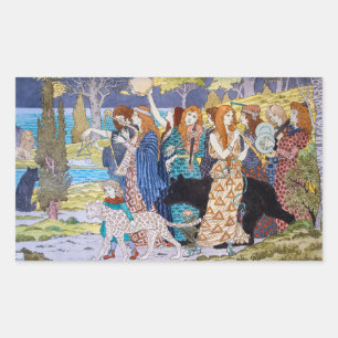 Eugene Grasset - Harmonisches Dekorationspanel Rechteckiger Aufkleber