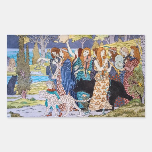 Eugene Grasset - Harmonisches Dekorationspanel Rechteckiger Aufkleber (Vorderseite)