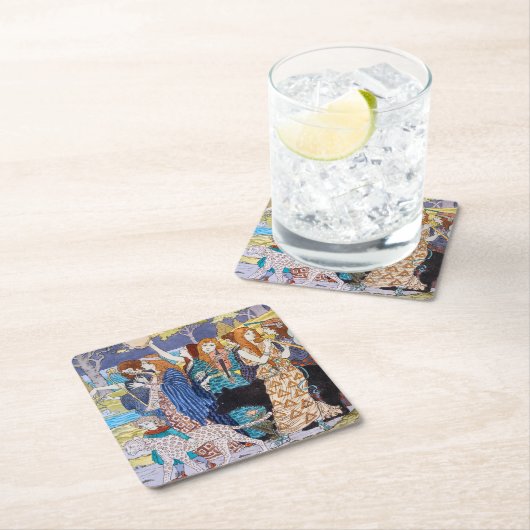 Eugene Grasset - Harmonisches Dekorationspanel Rechteckiger Pappuntersetzer (Vor Ort)