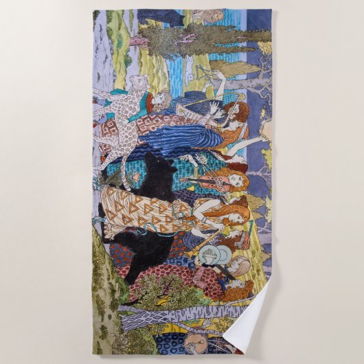 Eugene Grasset - Harmonisches Dekorationspanel Strandtuch (Vorderseite)