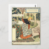 Eugène Grasset janvier Postkarte (Vorne/Hinten)