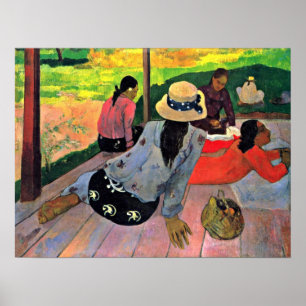 Eugene Henri Paul Gauguin - der Siesta Poster