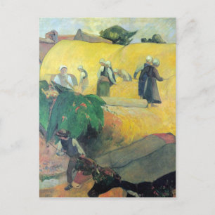 Eugène Henri Paul Gauguin - Ernte in der Bretagne Postkarte