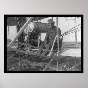 Eugene Lefebvre gesetzt an seinem Flugzeug 1909 Poster