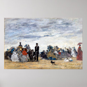 Eugène Louis Boudin Beach in Trouville Poster