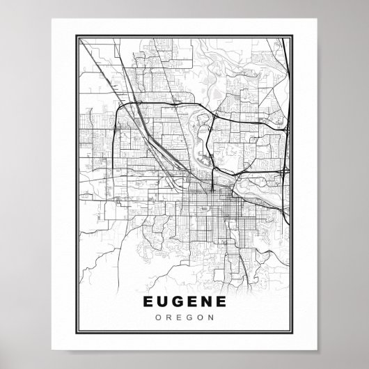 Eugene Map Poster (Vorne)
