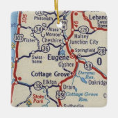 Eugene OR Vintage Karte Keramikornament (Vorderseite)