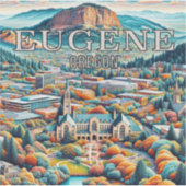 Eugene Oregon 3 Inch Vinyl Sticker (Vorderseite)
