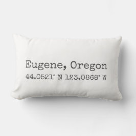 Eugene, Oregon Coordinates Lumbar Pillow Lendenkissen