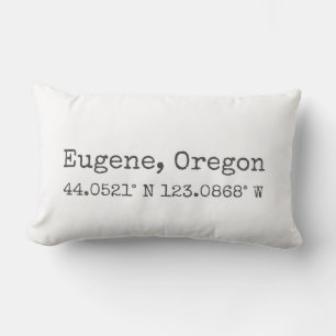 Eugene, Oregon Coordinates Lumbar Pillow Lendenkissen