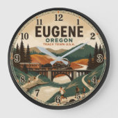 Eugene Oregon Große Wanduhr (Vorderseite)