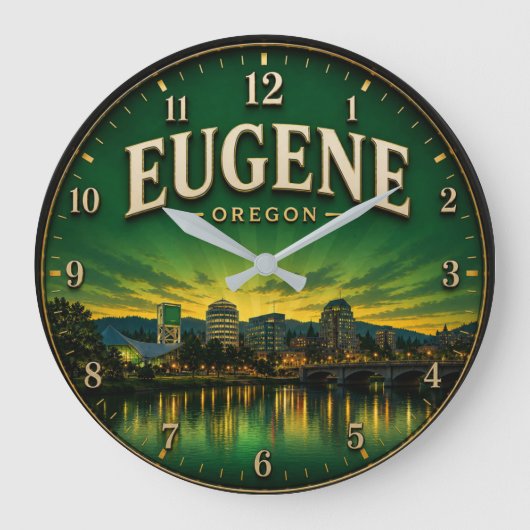 Eugene Oregon Große Wanduhr (Vorderseite)