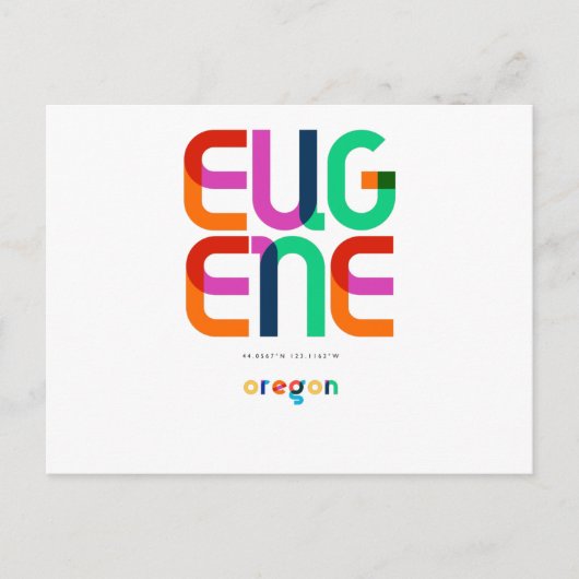 Eugene Oregon Mid Century, Pop Art, Postkarte (Vorderseite)