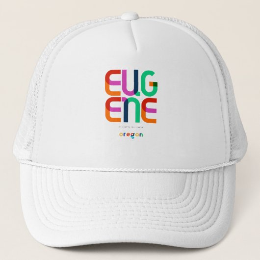 Eugene Oregon Mid Century, Pop Art, Truckerkappe (Vorderseite)