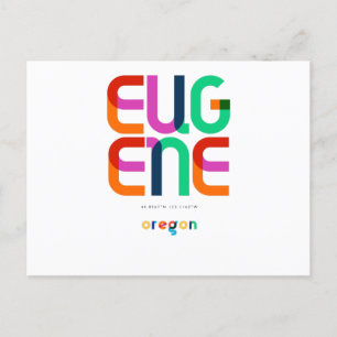 Eugene Oregon Mitte des Jahrhunderts, Pop-Art, Postkarte