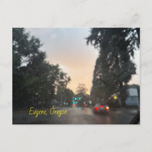 Eugene Oregon Postcard Note Card Rainy Day Postkarte (Vorderseite)