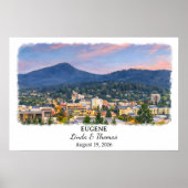 Eugene Oregon Poster, Aquarell, Maßgeschneidert Poster (Vorne)