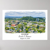 Eugene Oregon Poster, Aquarell, Maßgeschneidert Poster (Vorne)