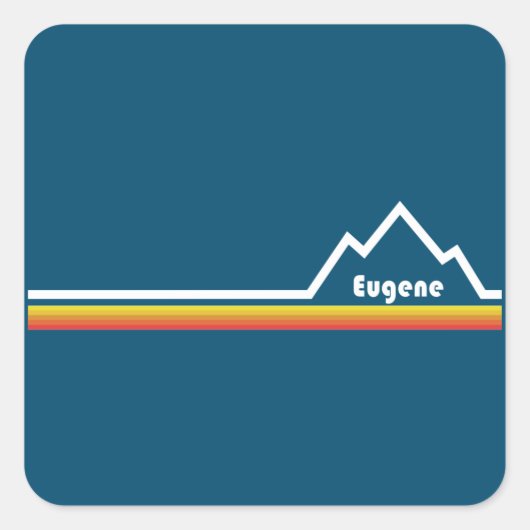 Eugene Oregon Quadratischer Aufkleber (Vorderseite)