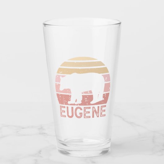 Eugene Oregon Retro Bär Glas (Vorderseite)