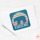 Eugene Oregon Retro Bär Quadratischer Aufkleber (Umschlag)